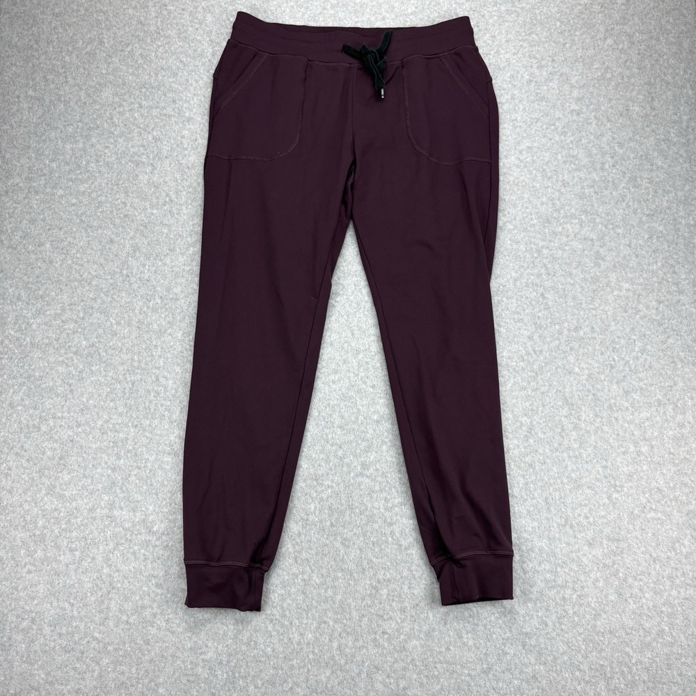 Zyia Active Jogger Womens L Maroon Unwind Workout Gym Training Drawstring Waist
